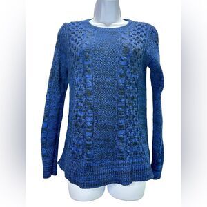 Banana Republic Textured Cable Knot Blue/Black Sweater Size S